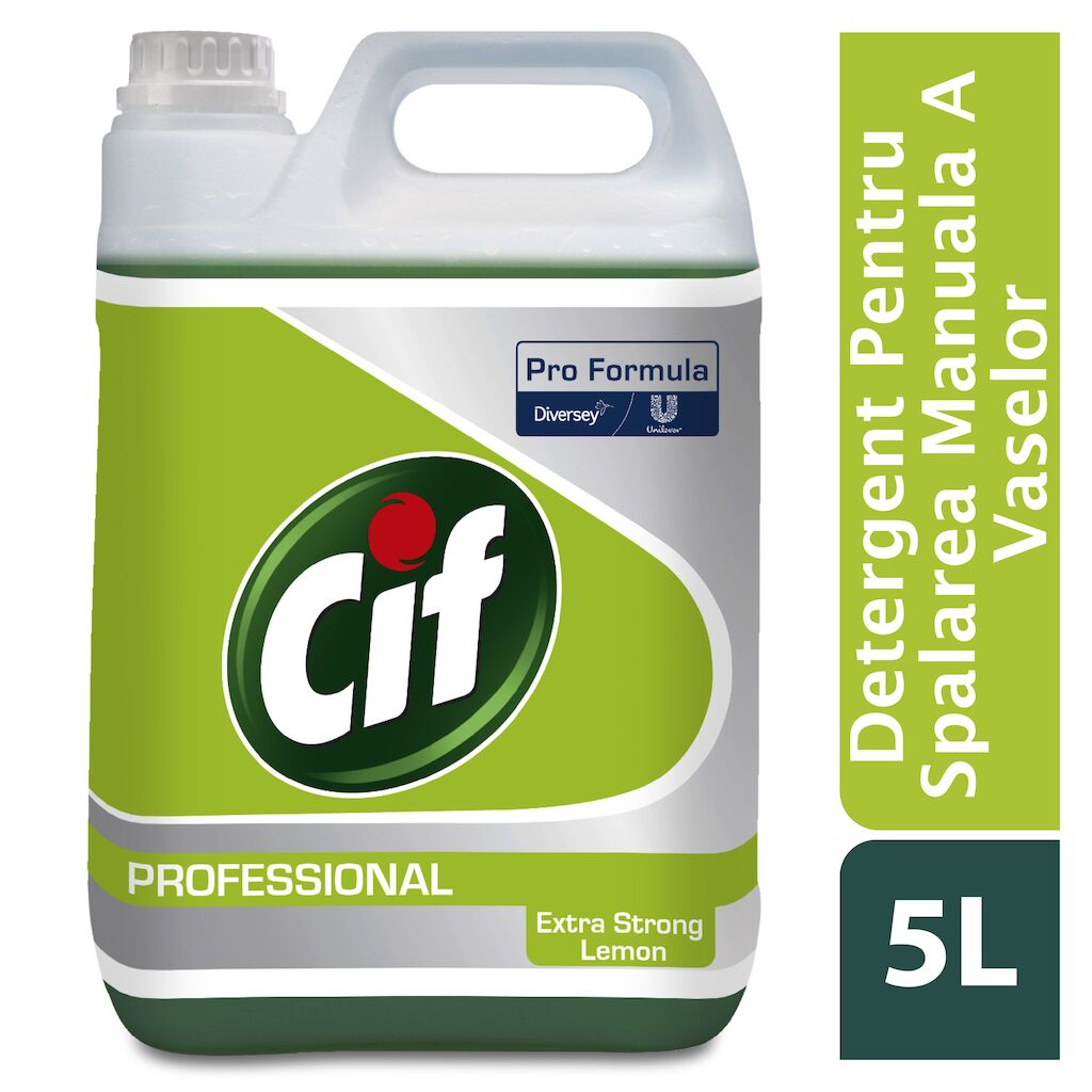 Cif Professional Detergent Pentru Spălarea Manuală A Vaselor Extra Strong Lemon 2x5L